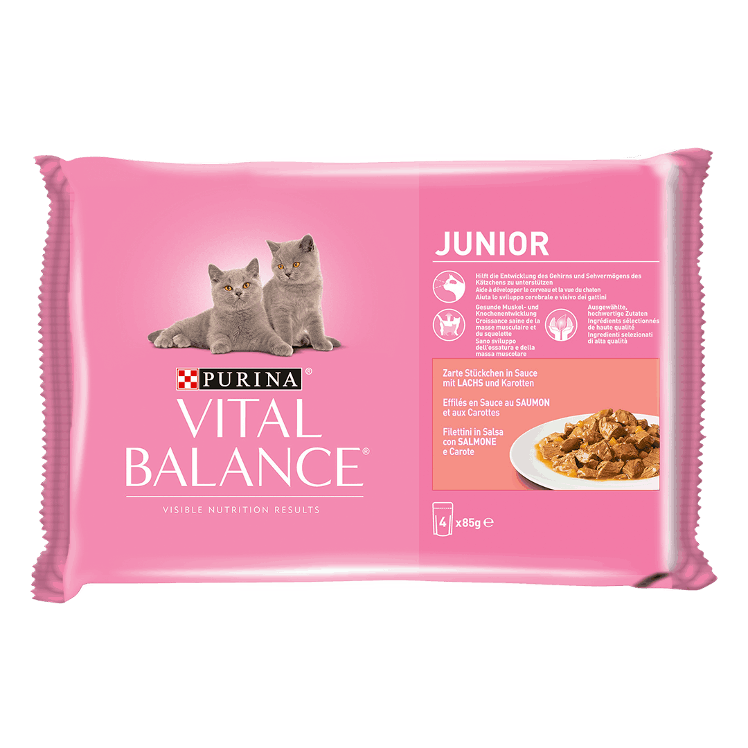 Nassfutter F R Katzen Purina Vital Balance Junior Lachs